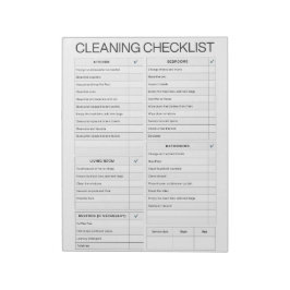 Bloc De Notas Lista de limpieza Dormitorios Apartamentos Airbnb