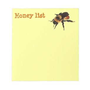 Bloc De Notas Lista de miel con abeja
