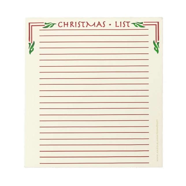 Bloc De Notas Lista de navidades (Notepad) (Frente)