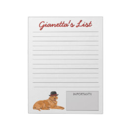 Bloc De Notas Lista de perros Gorras negros de Golden Retriever