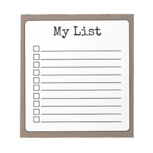 Bloc De Notas Lista de Personalizados Retro Coffee Brown Ligados
