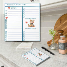 Bloc De Notas Lista de Planificador Personalizado de Gato Feliz