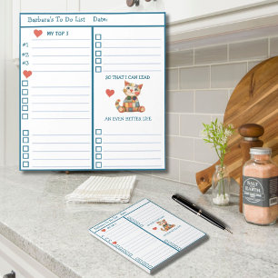 Bloc De Notas Lista de Planificador Personalizado de Gato Feliz