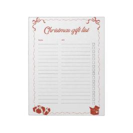 Bloc De Notas Lista de regalos de Navidad minimalista moderna ro