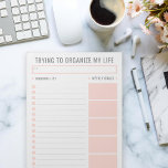 Bloc De Notas Lista de tareas básica Plano diario editable Tear<br><div class="desc">Personaliza para satisfacer tu gusto cambiando fuentes,  colores y formas de todo! Peach and Grey</div>