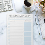 Bloc De Notas Lista de tareas básica Plano diario editable Tear<br><div class="desc">Personaliza para satisfacer tu gusto cambiando fuentes,  colores y formas de todo! Azul y gris</div>