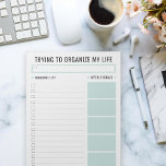 Bloc De Notas Lista de tareas básica Plano diario editable Tear<br><div class="desc">Personaliza para satisfacer tu gusto cambiando fuentes,  colores y formas de todo!</div>