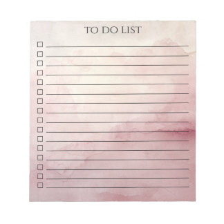 Bloc De Notas Lista de tareas Chic Minimalista Moderna Acuarela 