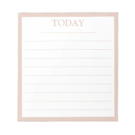 Bloc De Notas Lista de tareas de hoy con marco rosa pastel moder