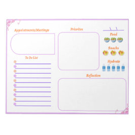 Bloc De Notas Lista de tareas florales simple