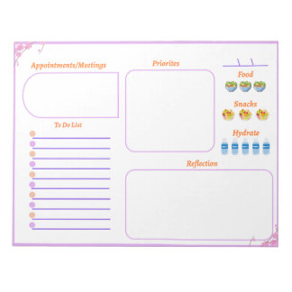 Bloc De Notas Lista de tareas florales simple