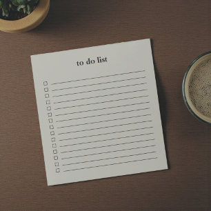 Bloc De Notas Lista de tareas minimalista de color verde oliva p