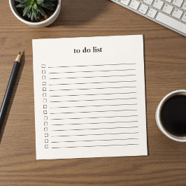 Bloc De Notas Lista de tareas minimalista simple beige crema par