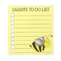 Lista de tareas para abeja amarilla personalizada
