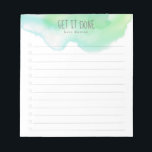 Bloc De Notas Lista de tareas pendientes de color de agua de col<br><div class="desc">Realice un seguimiento de su lista de tareas pendientes con este bloc de notas personalizado. El diseño presenta una acuarela oscura verde y azul en la parte superior, un encabezado de personalizable que dice "Get it Done", debajo de usted puede agregar su nombre y 12 líneas para agregar sus tareas...</div>
