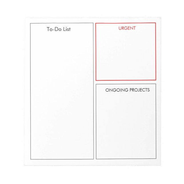 Bloc De Notas Lista de tareas pendientes Lista de urgencias List (Frente)