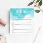 Bloc De Notas Lista de tareas pendientes personalizadas de color<br><div class="desc">Manténgase motivado y activo con este panel personalizado de moda de notas de la lista de tareas pendientes que incluye "hazlo" y su nombre en la parte superior con letras blancas en un fresco fondo de color turquesa tropical. Con 10 casillas de verificación y un diseño de líneas frescas, este...</div>