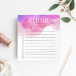 Bloc De Notas Lista de tareas pendientes personalizadas de color<br><div class="desc">Manténgase motivado y activo con esta almohadilla personalizada de moda de notas de la lista de tareas pendientes que incluye "hazlo" y su nombre en la parte superior con letras blancas sobre un vibrante fondo de color rosa magenta y púrpura de color oscuro. Con 10 casillas de verificación y un...</div>
