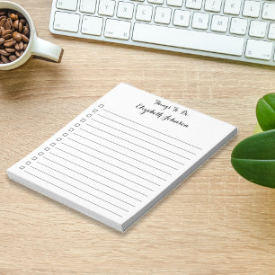 Bloc De Notas Lista de Tareas Pendientes Simple Elegante Estilos