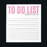 Bloc De Notas Lista de tareas personalizadas de color rosa negri<br><div class="desc">Esta lista de cosas por hacer es un pequeño y práctico bloc de notas para ayudarle a organizarse día tras día. Personalice añadiendo su nombre,  y modifique el color personalizando más o comprando colores adicionales en nuestra tienda!</div>