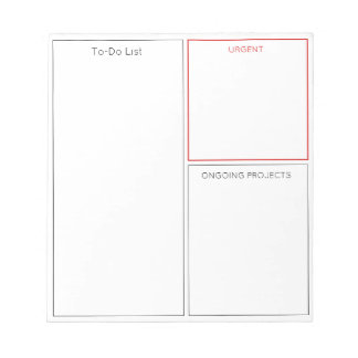 Bloc De Notas Lista de Tareas Pizarra Blanca con Secciones Perso