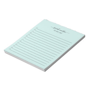 Bloc De Notas Lista de tareas sencilla moderna elegante azul tur