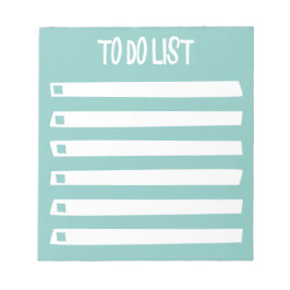 Bloc De Notas Lista de tareas simple y femenina de color azul tu