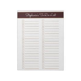 Bloc De Notas Lista de Verificación de Dos Columnas Chocolate Ma