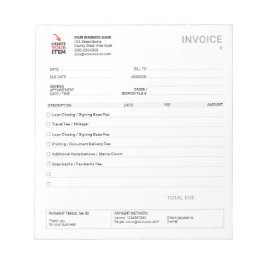Bloc De Notas Lista de Verificación de Factura de Notaría Móvil