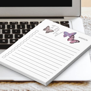 Bloc De Notas Lista de verificación personalizada de mariposa mo