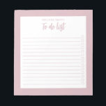 Bloc De Notas Lista Minimalista moderna de Rosa de tareas<br><div class="desc">Moderno Minimalista Dusty Subió Hacer Notepad De La Lista. Cree su propia lista de comprobación personalizada para las tareas diarias.</div>