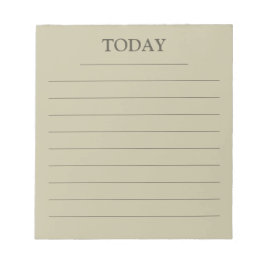 Bloc De Notas Lista Modern Grass Green HOY para hacer Lined