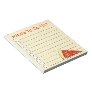 Bloc De Notas Lista Personalizada De Pepperoni Pizza Slice Para