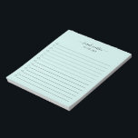 Bloc De Notas Lista Verde azulada Moderna Y Elegante<br><div class="desc">Elegante verde azulado / turquesa para hacer lista de notas con tu nombre con toques en una caligrafía manuscrita junto con una lista de verificación. Un diseño sencillo y femenino,  ideal para una profesora o para una pequeña empresa.</div>