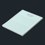 Bloc De Notas Lista Verde azulada Moderna Y Elegante<br><div class="desc">Elegante verde azulado / turquesa para hacer lista de notas con tu nombre con toques en una caligrafía manuscrita junto con una lista de verificación. Un diseño sencillo y femenino,  ideal para una profesora o para una pequeña empresa.</div>