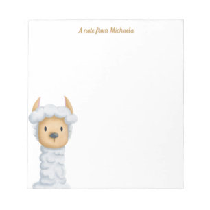 Bloc De Notas Llama Cartoon Lindo Para Niños