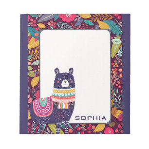 Bloc De Notas Llama floral cute
