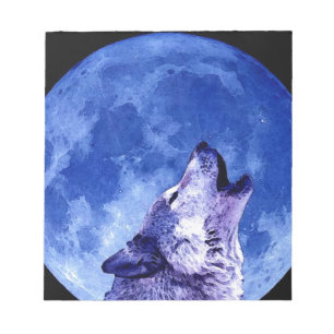 Bloc De Notas Lobo aullando a la luna