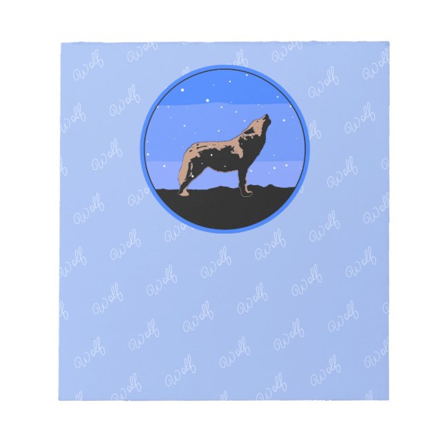 Bloc De Notas Lobo en invierno - Arte de vida silvestre original (Frente)