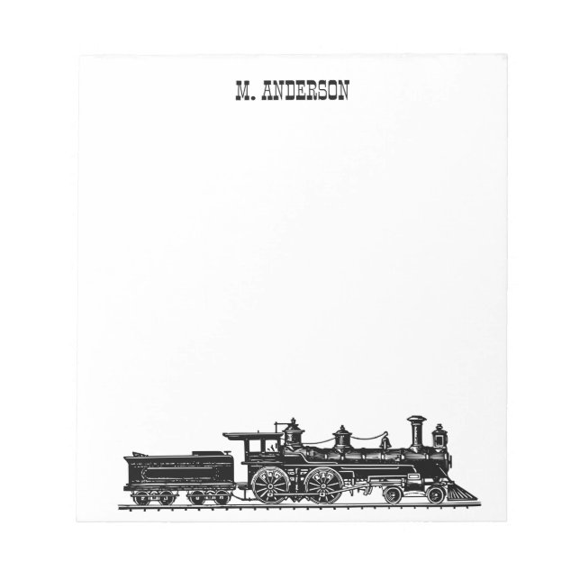 Bloc De Notas Locomotora con coche de carbón personalizado (Frente)