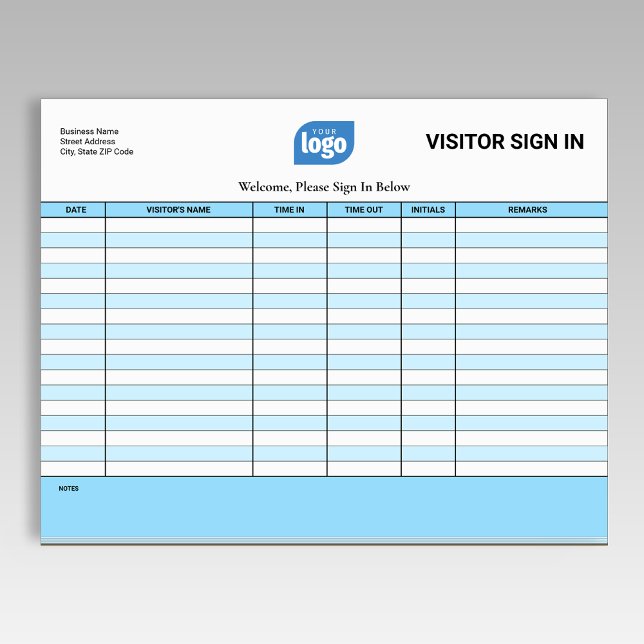 Bloc De Notas Logo Business Guest Visitor Sign In Sheet Notepad (Subido por el creador)