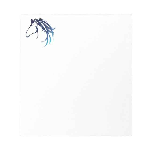 Bloc De Notas Logo clásico de Cabeza de Caballo en azul (Frente)