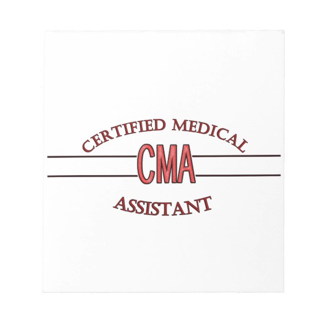 Bloc De Notas LOGO de Asistente Médico Certificado por CMA (Frente)