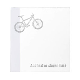 Bloc De Notas Logo de Mountain Biker y eslogan