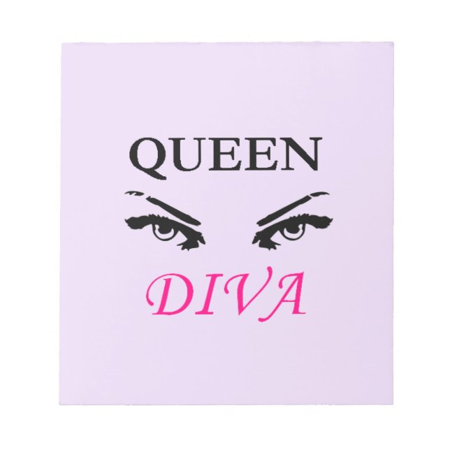 Bloc De Notas Logo de Queen Diva negro y rosa con ojos femeninos (Frente)