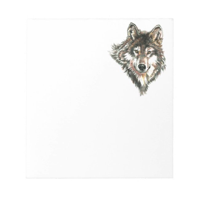 Bloc De Notas Logo de Wolf Head Arte acuático (Frente)