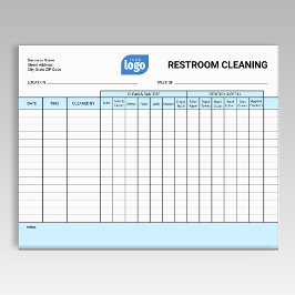 Bloc De Notas Logo Editable Office Restroom Cleaning Log Notepad
