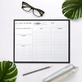 Bloc De Notas Logo Simple Black Basic Planner Diario sin fecha