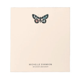 Bloc De Notas Logotipo de acuarela para mariposa Pastel Peach