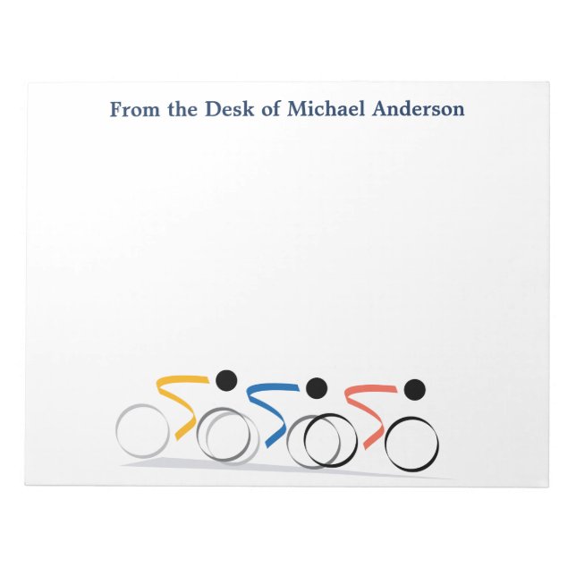 Bloc De Notas Logotipo de carrera en bicicleta Personalizado (Frente)